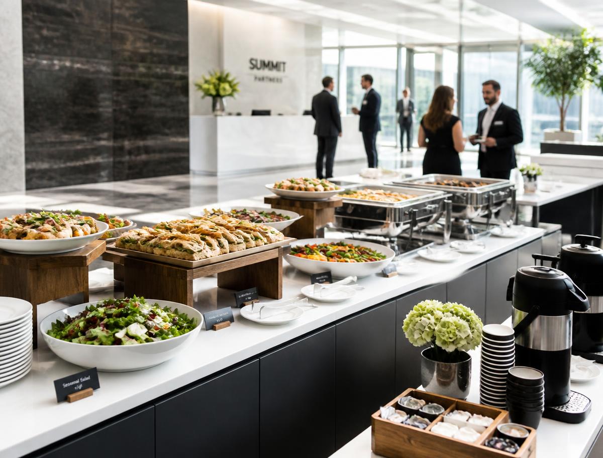 Corporate catering buffet in a Pune office